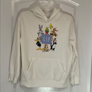 GAP off White Hoodie Loony Tunes youth size Large‎ 14-16